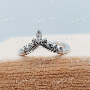 White Marquise Cut Diamond Engagement Ring in 935 Argentium Silver, Gift For Women, Wedding Band, Gift For Her, Womens Ring, Rings For Women