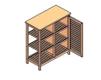 Freestanding Bathroom Cabinet DIY Plan, Bamboo storage cabinet plan