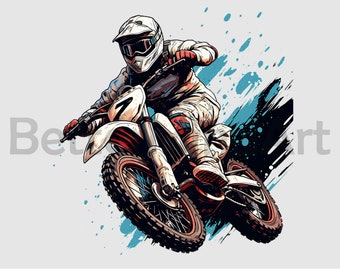 Cool Motocross rider PNG Sublimation Designs - dirt bike PNG , motocross Clipart