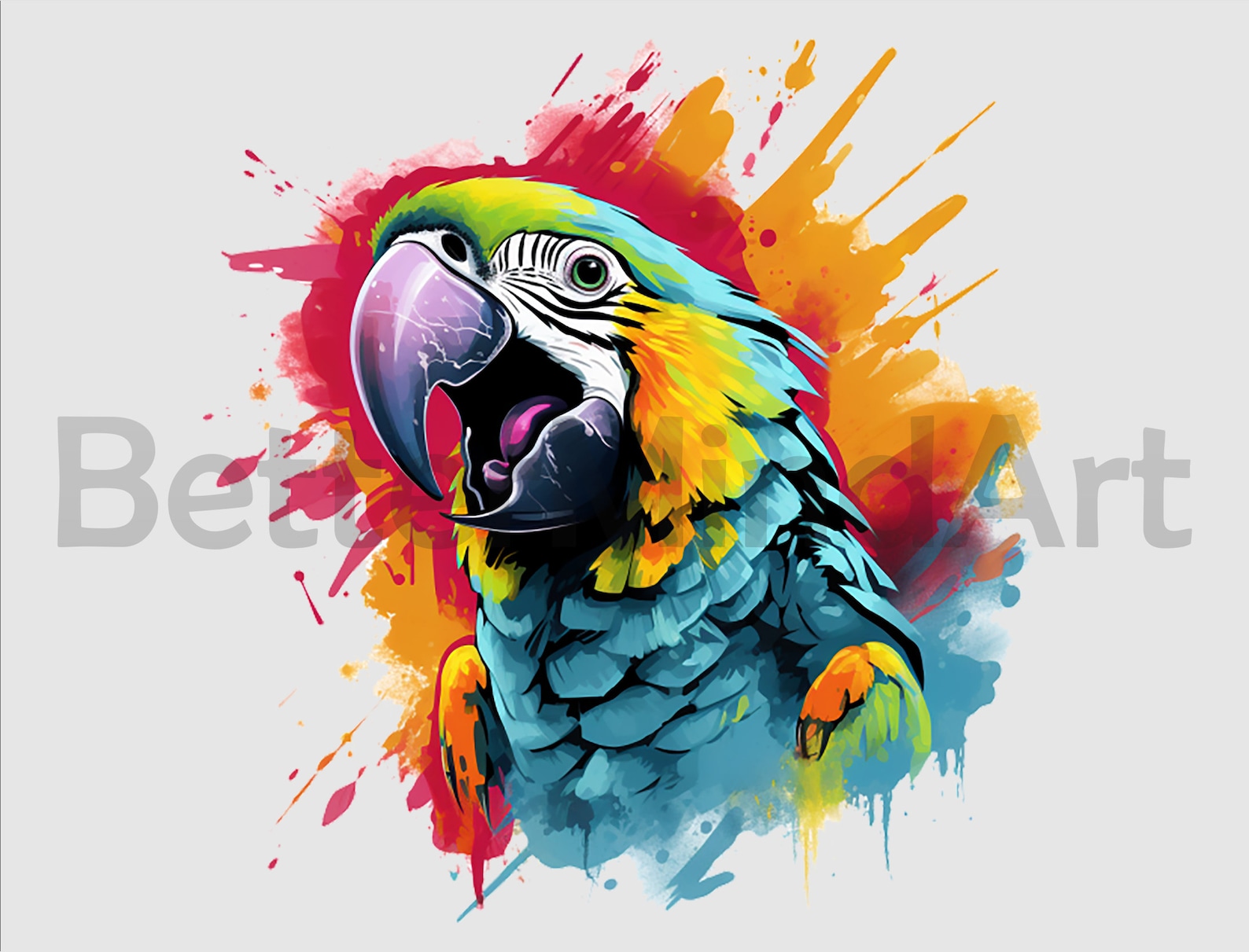 Cool Colorful Parrot Sublimation Designs T-shirt, Parrot Png , Parrot ...