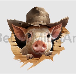 Peeking cute pig Sublimation Designs T-Shirt, pig png, pig Clipart