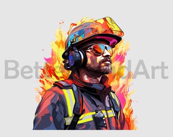 Fireman DAD #08 PNG Sublimation Designs - Fireman PNG, Firefighter Clipart