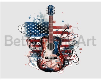 American distress flag guitar PNG , Sublimation Designs, Digital download, guitar png, guitar Clipart