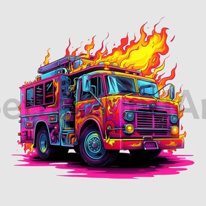 Cool Firetruck Engine 163 Diseños de sublimación PNG - Firetruck PNG, Firetruck Clipart