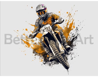 Motocross rider PNG Sublimation Designs - dirt bike PNG , motocross Clipart