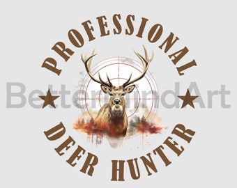 Hjortjakt #022 PNG Sublimeringsdesigner - Hjort PNG, Hjortjägare Clipart