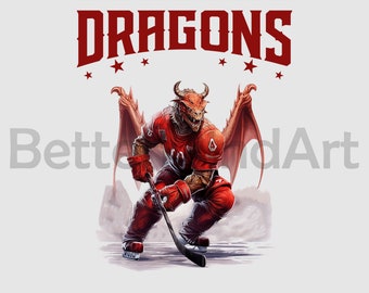 Ice Hockey Dragon Player PNG, sublimatie ontwerpen, digitale download, hockey png, hockey clipart