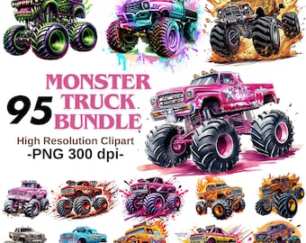Monster Truck Sublimation, Monster Trucks bundle, Monster Truck Clipart, Sublimation Designs- Truck PNG