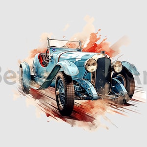 Watercolor classic Car #88 Sublimation Designs - vintage car PNG , classic car Clipart