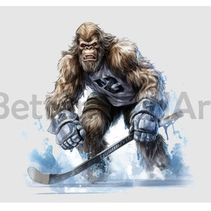 Ice hockey Bigfoot player PNG , Sublimation Designs, Digital download, hockey png, hockey Clipart