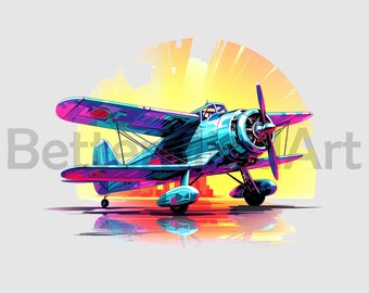 Vintage vliegtuig PNG-sublimatieontwerpen - klassiek vliegtuig PNG, klassiek vliegtuig Clipart