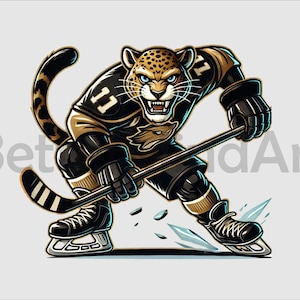 IJshockey Jaguar-speler PNG, sublimatie ontwerpen, digitale download, hockey png, hockey clipart