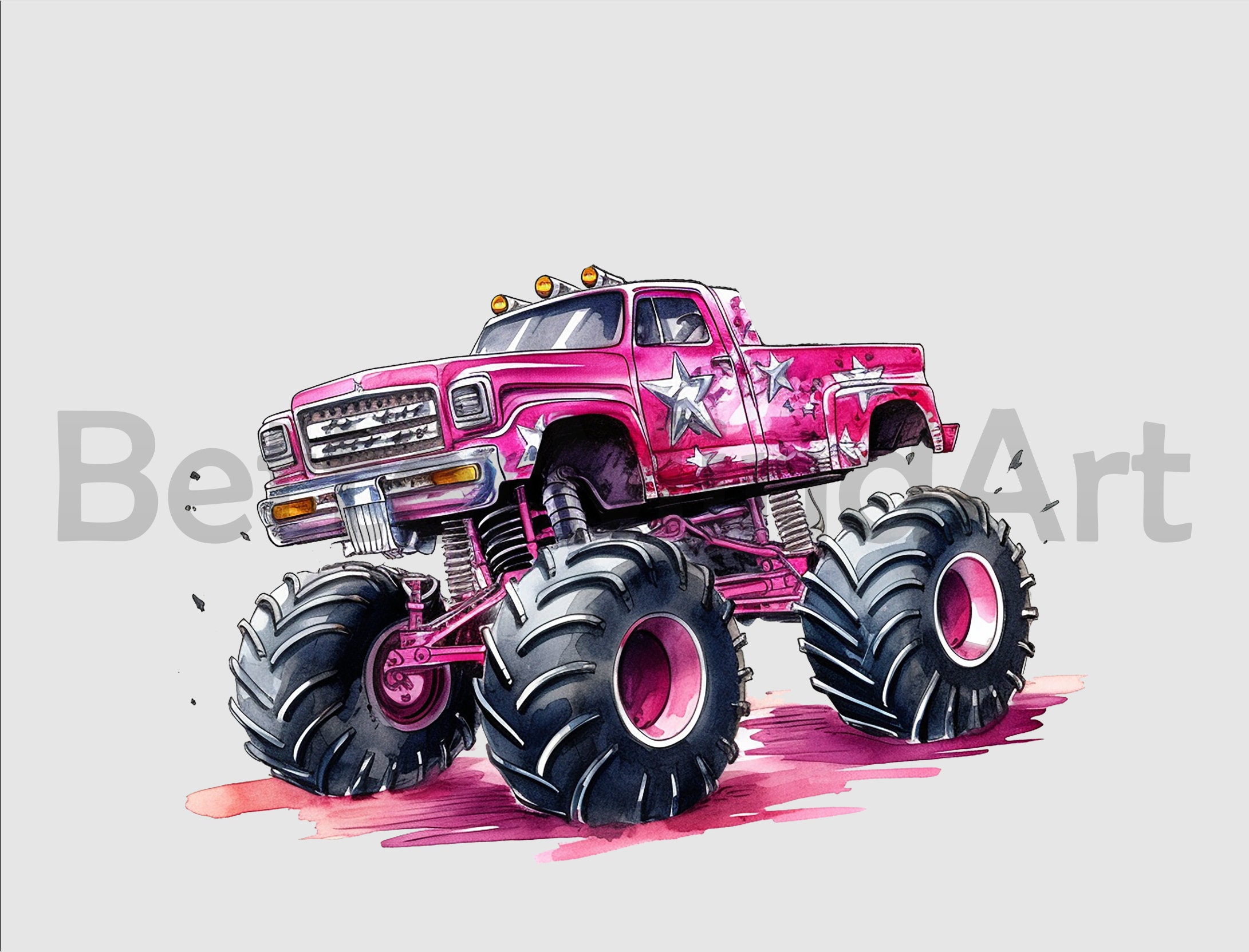 Monster Truck Pink Stock Illustrations – 47 Monster Truck Pink