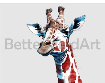 Giraffe face Sublimation Designs- Digital downloads, Giraffe PNG , Giraffe Clipart