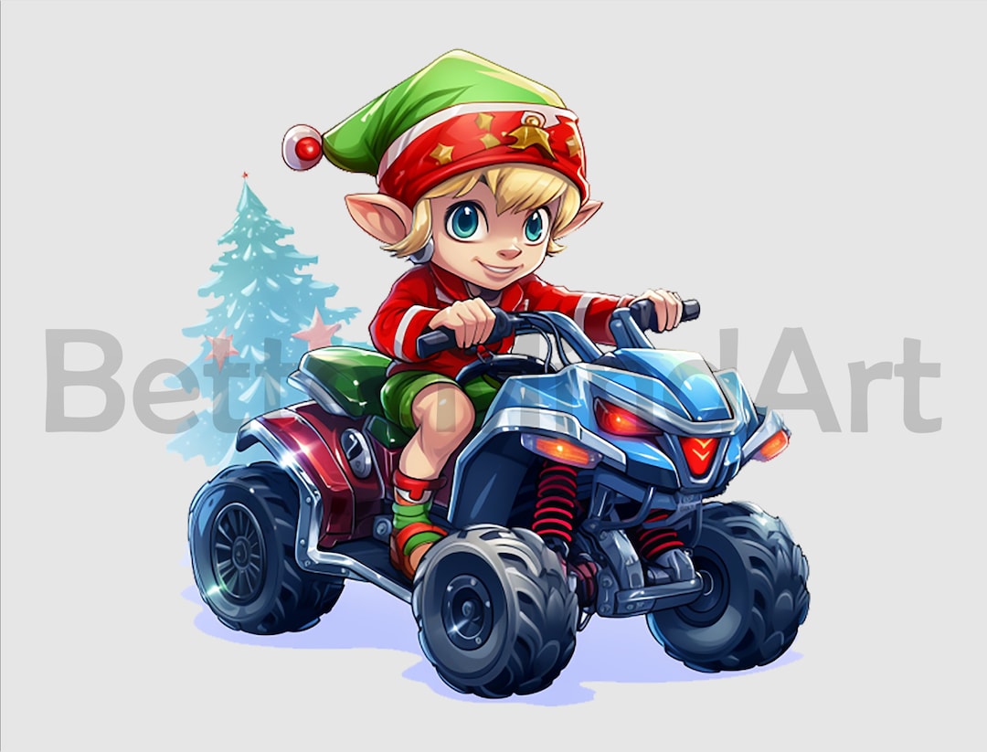 Elf Riding Atv Png, Sublimation Designs -digital Download, ATV PNG ...