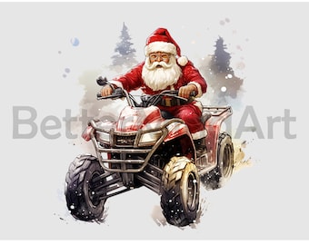 Père Noël vtt png, modèles de sublimation-téléchargement numérique, VTT PNG, sublimation numérique