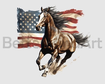American distress flag running horse png Sublimation Designs T-Shirt, horse Png, horse Clipart