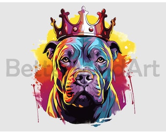 Camiseta con diseños de sublimación de pitbull con corona, pitbull png, pitbull clipart