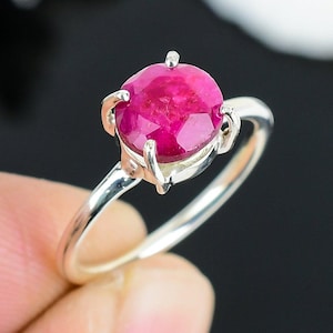 Ruby Ring, Handmade Women&#39;s Ring, Turkish Handmade Ring, Authentic Ring, Ottoman Ring, Ladies Ring, 925k Sterling Silver, Gift For Her,