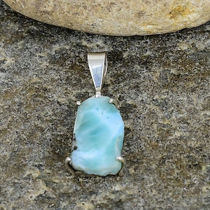 Larimar Pendant 925 Sterling Silver Pendant Larimar Gemstone Handmade Silver Gemstone Jewelry Larimar Pendant For Necklaces Wife, Gift Her