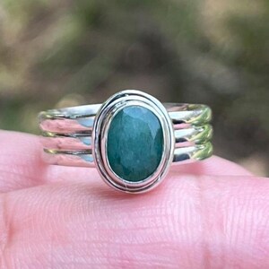 Emerald cut Emerald Ring, Natural Emerald Engagement ring, Emerald Ring, Real Vintage Emerald Cut Ring, Naturel Emerald Engagement Ring