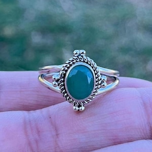 Emerald cut Emerald Ring, raw Natural Emerald Engagement ring, Emerald Ring, Real Vintage Emerald Cut Ring, Naturel Emerald Engagement Ring