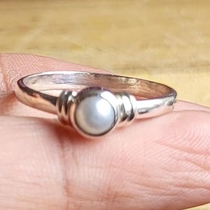 Solid 925 Sterling Silver Pearl Ring, Pearl Ring, Handmade Silver Ring, Ring For Her, Silver Women Ring, Gift For Wife, Fresh Pearl Ring