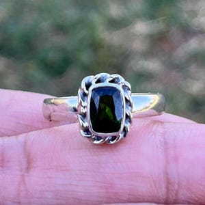 Natural Green Chrome Diopside Ring, 925 Sterling Silver Ring, Dainty Handmade Minimalist Jewelry, Anniversary Gifts, Silver Rings, Best Gift
