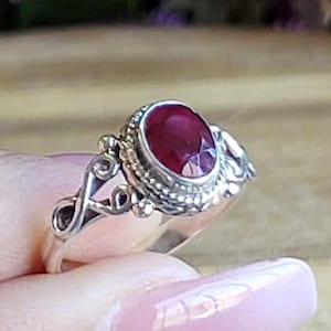 Ruby Ring, Handmade Women&#39;s Ring, Handmade Ring, Authentic Ring, Ottoman Ring, Ladies Ring, 925k Sterling Silver, Gift For Her, Minimalist,