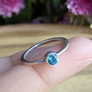 London Blue Topaz Ring / 925 Sterling Silver/ Round Natural Gem Victorian Filigree [Made To Order] Speechless Design, Gifts For Girlfriend,