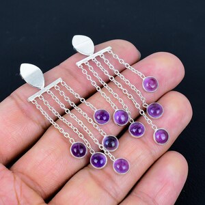 Purple Amethyst  Earrings, 925 Sterling Silver, Minimalist Jewelry, Amethyst Stud Earring, Purple Jewelry, Anniversary Gift, Gift For Wife,