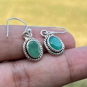 Vibrant Emerald Green Earrings, 925 Sterling Silver Earring Vivid Green Emerald Inspired By Angelina Jolie Long Tassel Earring, Gift For Her