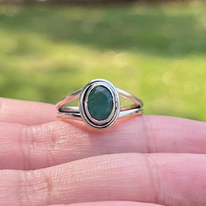 Emerald cut Emerald Ring, Natural Emerald Engagement ring, Emerald Ring, Real Vintage Emerald Cut Ring, Naturel Emerald Engagement Ring