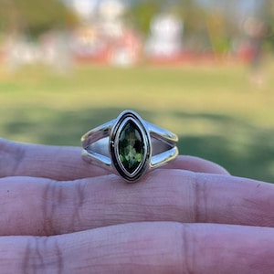 Elegant Green Chrome Diopside Ring, 925 Sterling Silver Ring, Dainty Handmade Minimalist Jewelry, Anniversary Gifts, Silver Rings, Best Gift