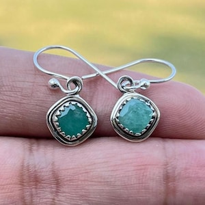 Vibrant Emerald Green Earrings, 925 Sterling Silver Earring Vivid Green Emerald Inspired By Angelina Jolie Long Tassel Earring, Gift For Her
