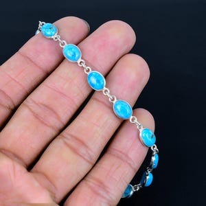Beautiful Turquoise Bracelet, 925 Sterling Silver, Handmade Bracelet, Gemstone Bracelet, Gift For Love, Anniversary Gift, Birthday Gift,
