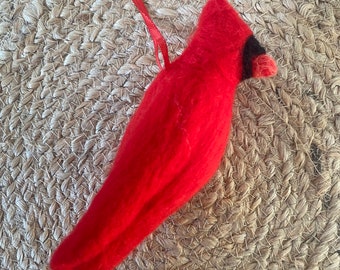 Needle Felted Cardinal Ornament