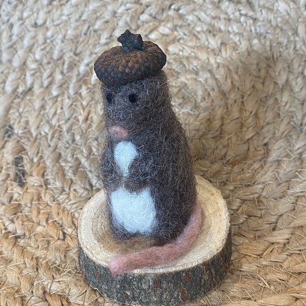 Needle Felt Acorn Mouse