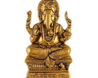 Ganesh en métal divin : oeuvre d'art sacrée pour votre espace, pièce maîtresse de Ganesh en métal pour la décoration de la maison