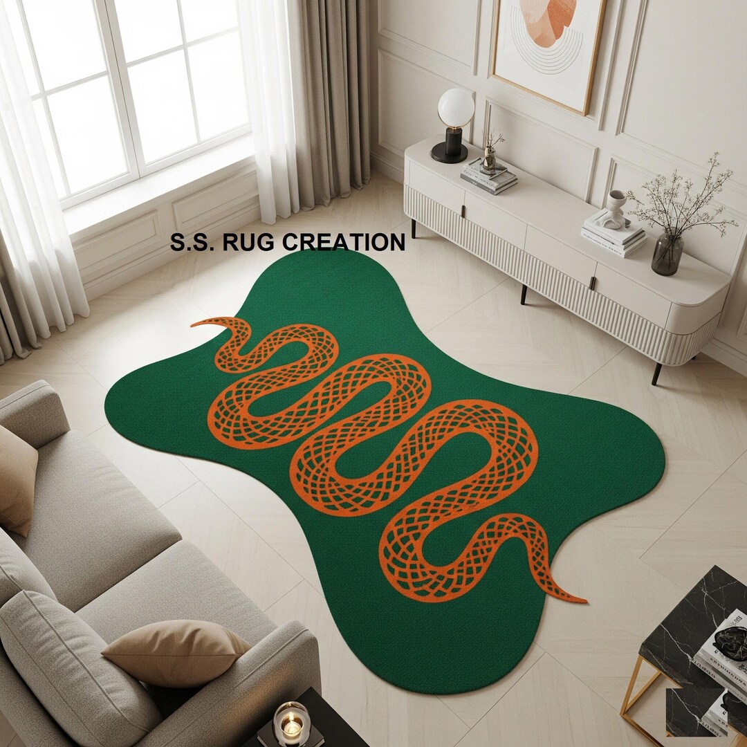 Tufted Snake Rug Irregular Shape Hand Tufted 100% Wool Area Rugs for ...
