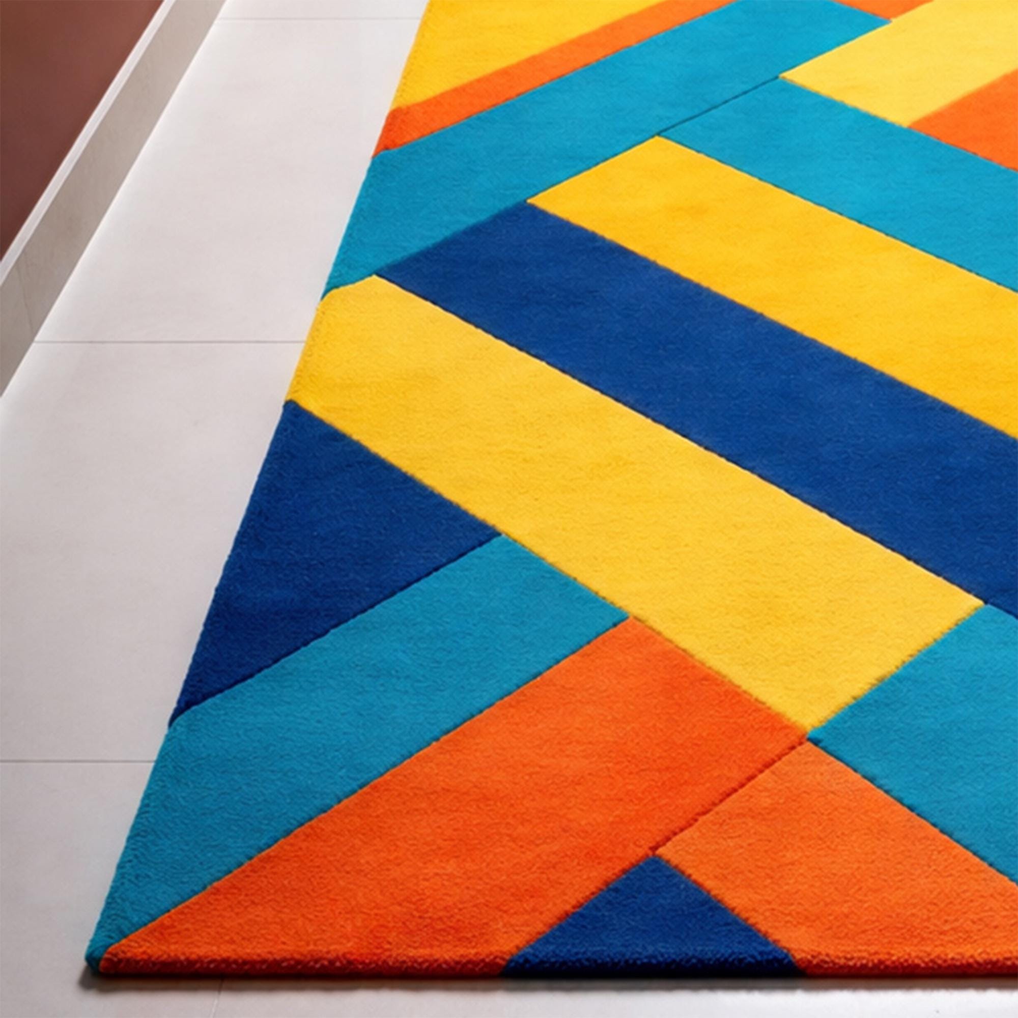Colorful Geometric Hallway Runner Rug Modern Abstract Stripe Design ...