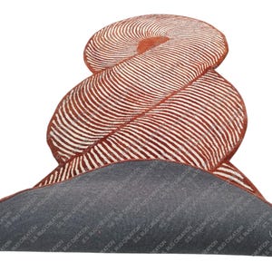 Rust and White Hand-tufted Wool Runner Rug: Irregular Shape, Rust Dip ...