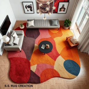 Handmade irregular round Hand-Tufted 100% Wool Area Rug for home,living room,guest room,bedroom,kids room/3ft,4ft,5ft,6ft,7ft,8ft,9ft,10ft.