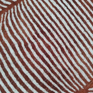 Rust and White Hand-tufted Wool Runner Rug: Irregular Shape, Rust Dip ...