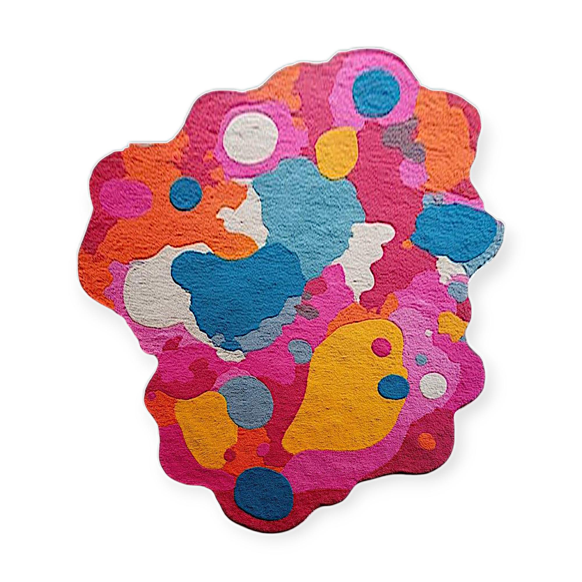 Orange Splat Rug Paint-splatter Abstract Rug – Irregular Multicolor Artistic Area Rug ...