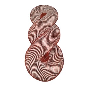 Rust and White Hand-tufted Wool Runner Rug: Irregular Shape, Rust Dip ...
