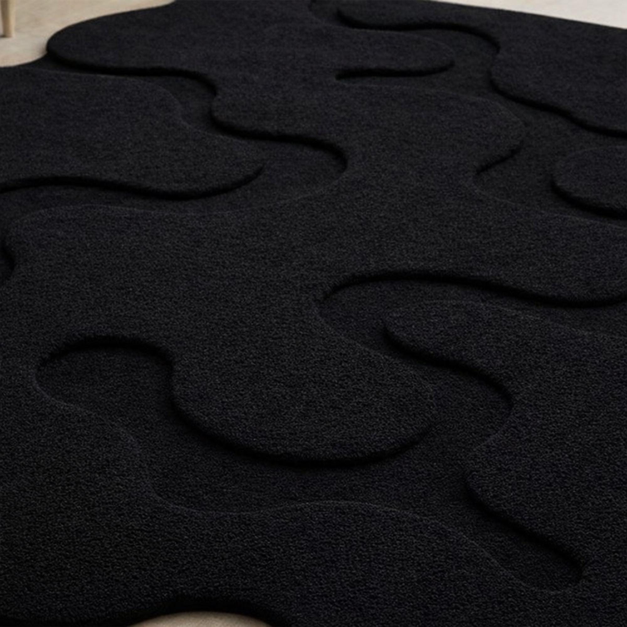Hand-tufted Wool Rug: Black & Black Abstract Amoeba Design - Etsy