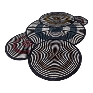 Irregular Round Shape Hand Tufted Wool Area Rugs for Living & Bedroom ...