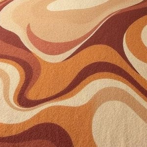 Modern Abstract Wavy Rug – Organic Shape, Earthy Warm Tones, Artistic Living Room Decor image 5