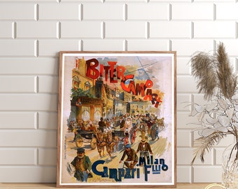 Bitter Campari 1894 , Food&Drink Poster, Vintage Poster, Vintage Wall Art, Retro Wall Art, Art Deco, Retro Poster, Gift Idea